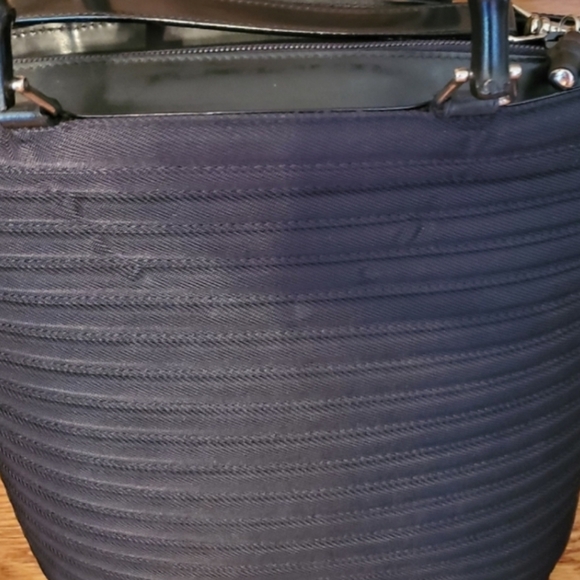 Gucci Vintage Black Quilted Nylon & Patent Leather Bamboo Tote Bag - Picture 10 of 14